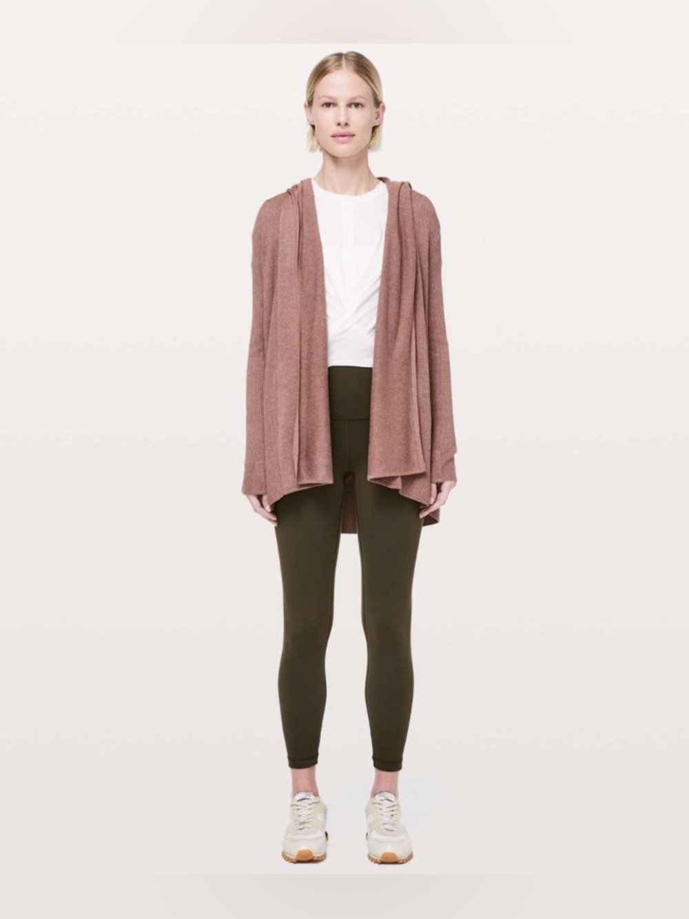 Lululemon Sundown Wrap Hooded Sweater in Heathered Spanish Oak